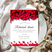 Elegant Red Hearts Rehearsal Dinner Kaart
