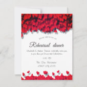 Elegant Red Hearts Rehearsal Dinner Kaart (Voorkant)