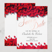 Elegant Red Hearts Save The Date (Voorkant / Achterkant)