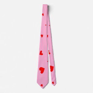 Elegant Red Hearts Valentijnsdag Roze Stropdas