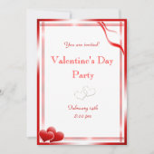Elegant Red hearts Valentine's Day Party Kaart (Voorkant)