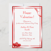 Elegant Red hearts Valentine's Day Party Kaart (Achterkant)