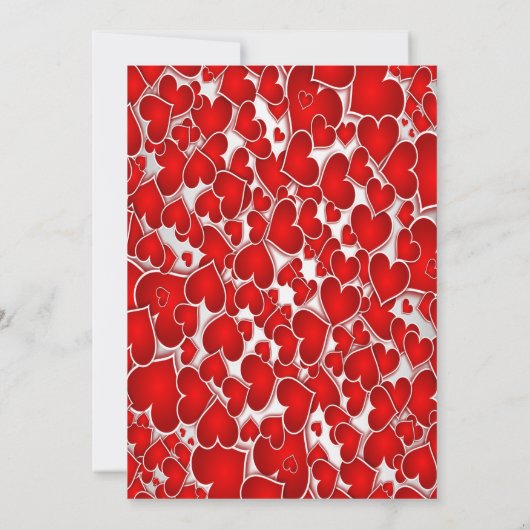 Elegant Red Hearts Verloving Invitation Kaart (Achterkant)