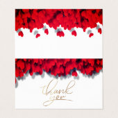 Elegant Red Hearts Visitekaartje (Buitenkant ongevouwen)