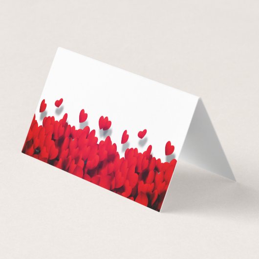 Elegant Red Hearts Visitekaartje (Achterkant)