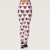Elegant Red Hearts Waterverf Aangepaste Leggings (Achterkant)
