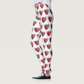 Elegant Red Hearts Waterverf Aangepaste Leggings (Links)