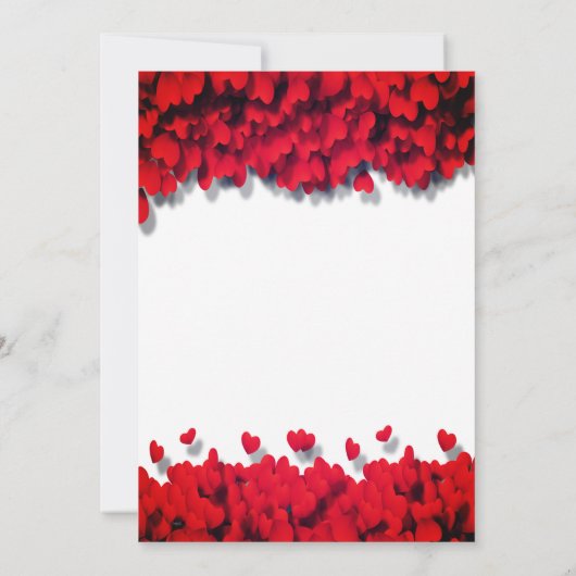 Elegant Red Hearts Wedding Kaart (Achterkant)