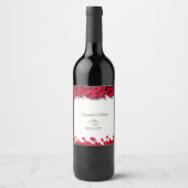 Elegant Red Hearts Wijn Etiket (Voorkant)