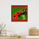 Elegant Red Hibiscus in Full Bloom Poster (Keuken)