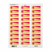 Elegant Red, Hibiskus, Gold Address Label (Full Sheet)