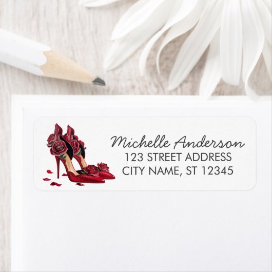 Elegant Red High Heels Return Address label        (Insitu)