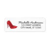 Elegant Red High Heels Return Address label        (Voorkant)