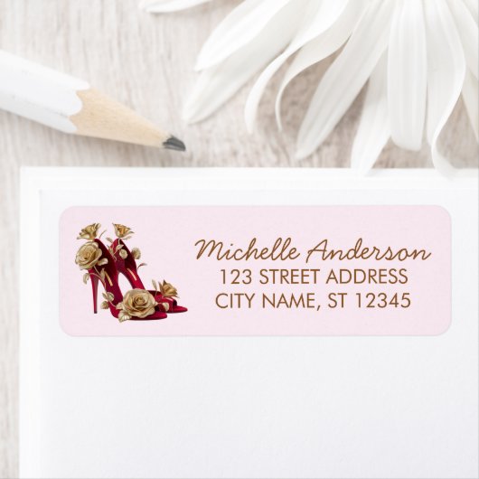 Elegant Red High Heels Return Address label        (Insitu)