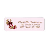 Elegant Red High Heels Return Address label        (Voorkant)