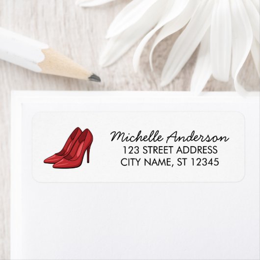 Elegant Red High Heels Return Address label        (Insitu)