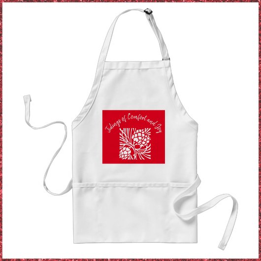 Elegant Red Holiday Season Apron Standaard Schort