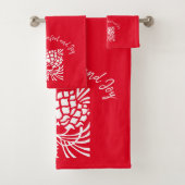 Elegant Red Holiday Seizoen Bad Handdoek (Insitu)
