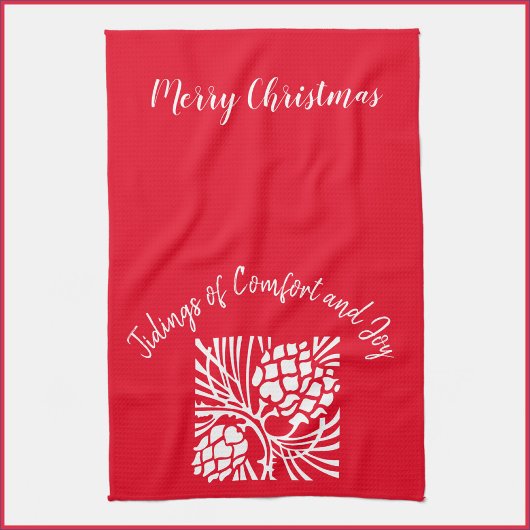 Elegant Red Holiday Seizoen Theedoek