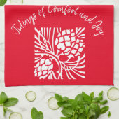 Elegant Red Holiday Seizoen Theedoek (Gevouwen)