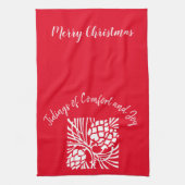 Elegant Red Holiday Seizoen Theedoek (Verticaal)