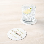 Elegant Red Holly kerstbruiloft Kartonnen Onderzetters (Insitu)