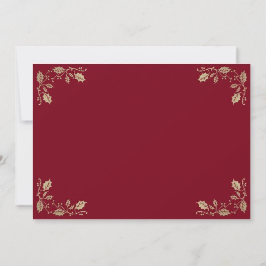 Elegant Red Holly vat kerstfeestdag Kaart (Achterkant)