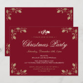 Elegant Red Holly vat kerstfeestdag Kaart (Voorkant / Achterkant)