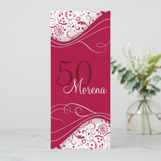 Elegant Red Invitation Kaart (Staand voorkant)