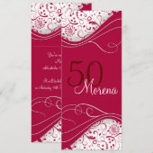 Elegant Red Invitation Kaart (Voorkant / Achterkant)