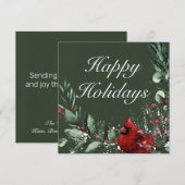 Elegant Red Kardinaal Kerstmis Prettige feestdagen Feestdagenkaart (Voorkant / Achterkant)