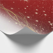 Elegant Red Kerstbal Ball Holiday Cadeaupapier (Hoek)
