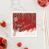 Elegant Red, kerstballen, gouden Confetti Servet (Insitu)