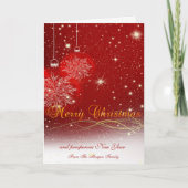 Elegant Red Kerstballs, bedrijf Feestdagen Kaart (Voorkant)