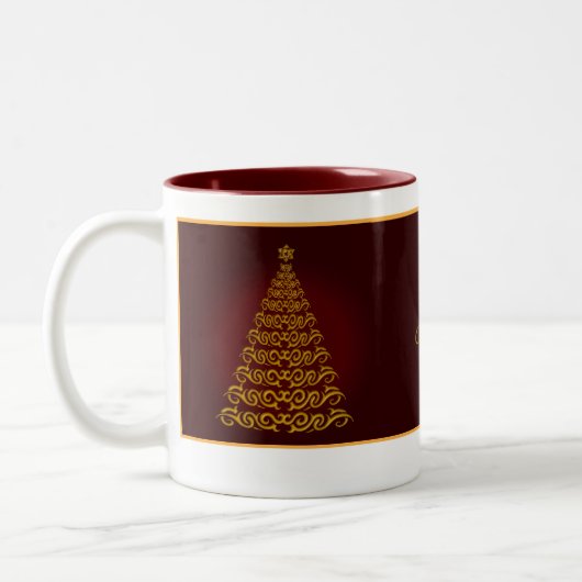 Elegant Red Kerstbomen Mok (Links)