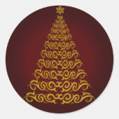 Elegant Red Kerstbomen Stickers (Voorkant)