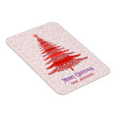 Elegant Red Kerstboom - Gepersonaliseerde Snowflak Magneet (Rechterzijde)