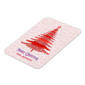 Elegant Red Kerstboom - Gepersonaliseerde Snowflak Magneet (Linkerzijde)