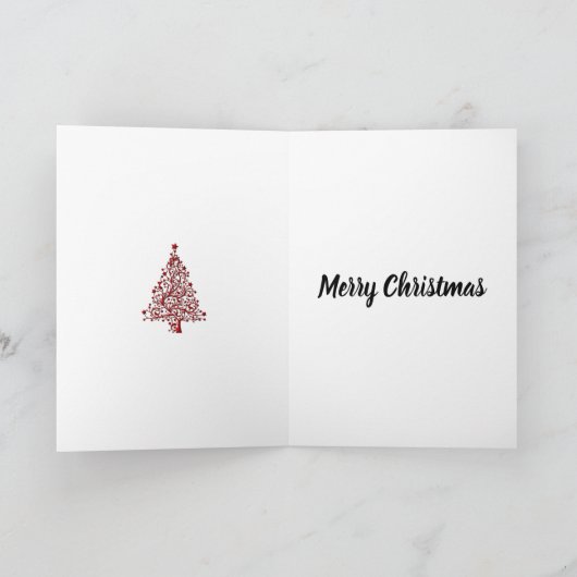 Elegant Red Kerstboom Kaart (Binnen)