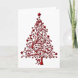Elegant Red Kerstboom Kaart