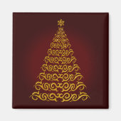 Elegant Red Kerstboom Magnet (Voorkant)