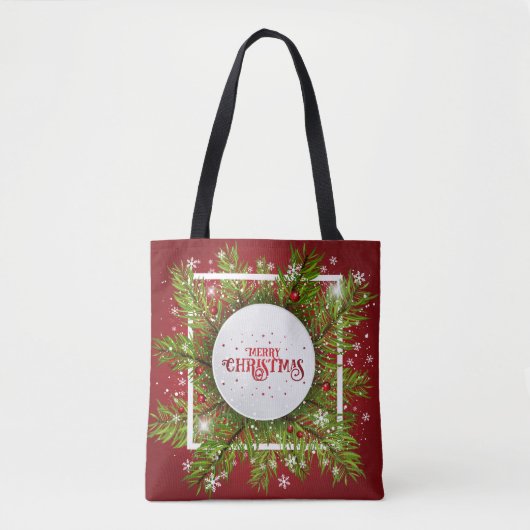 Elegant Red Kerstfeestdag | CANVAS TAS (Voorkant)