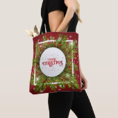 Elegant Red Kerstfeestdag | CANVAS TAS (Dichtbij)