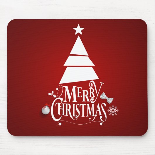 Elegant Red Kerstfeestdag | Mousepad Muismat (Voorkant)