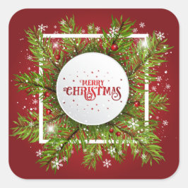 Elegant Red Kerstfeestdag | STICKER
