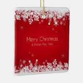 Elegant Red Kerstfeestdag | Versiering Keramisch Ornament (Rechts)