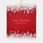 Elegant Red Kerstfeestdag | Versiering Keramisch Ornament (Links)