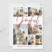 Elegant Red Kerstkalligrafie Foto Feestdagenkaart (Voorkant)