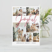 Elegant Red Kerstkalligrafie Foto Feestdagenkaart (Staand voorkant)