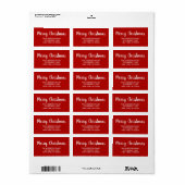 Elegant red Kerstmis - Aangepast adres voor famili Etiket (Full Sheet)